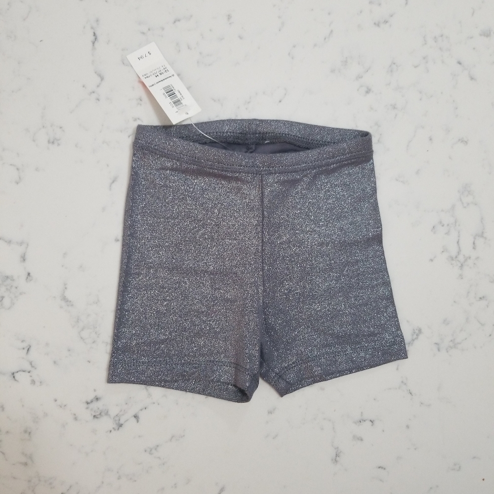 Old Navy baby Girl Bike Shorts gray Sparkly 12-18